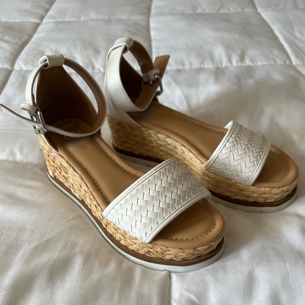 White and Tan Wedges